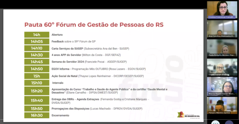 SUGEP realiza 60ª edição do Fórum de Gestão de Pessoas do RS