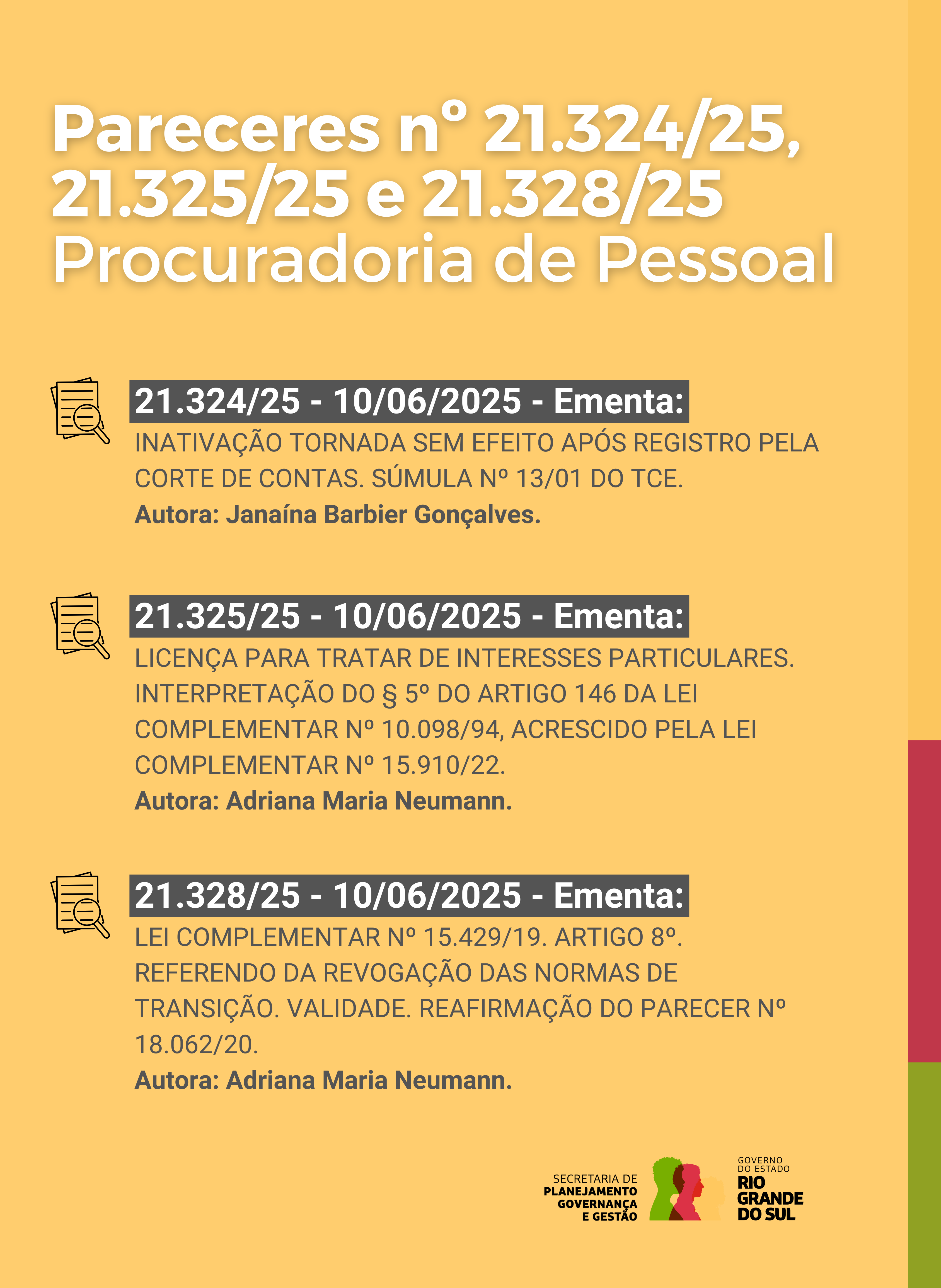 Parecer nº 21324.25 21325.25 e 21.328.25