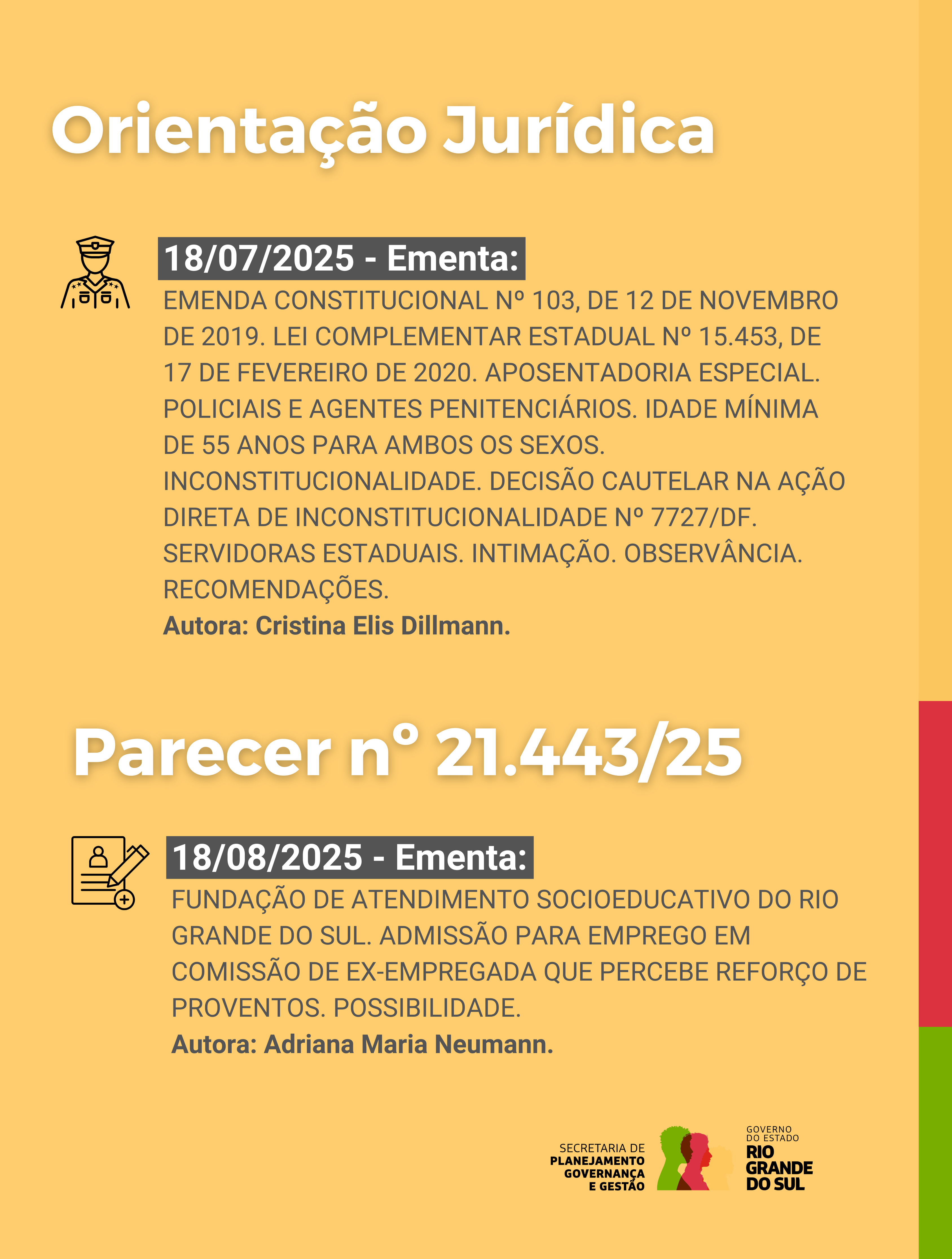orientação jurídica e parecer