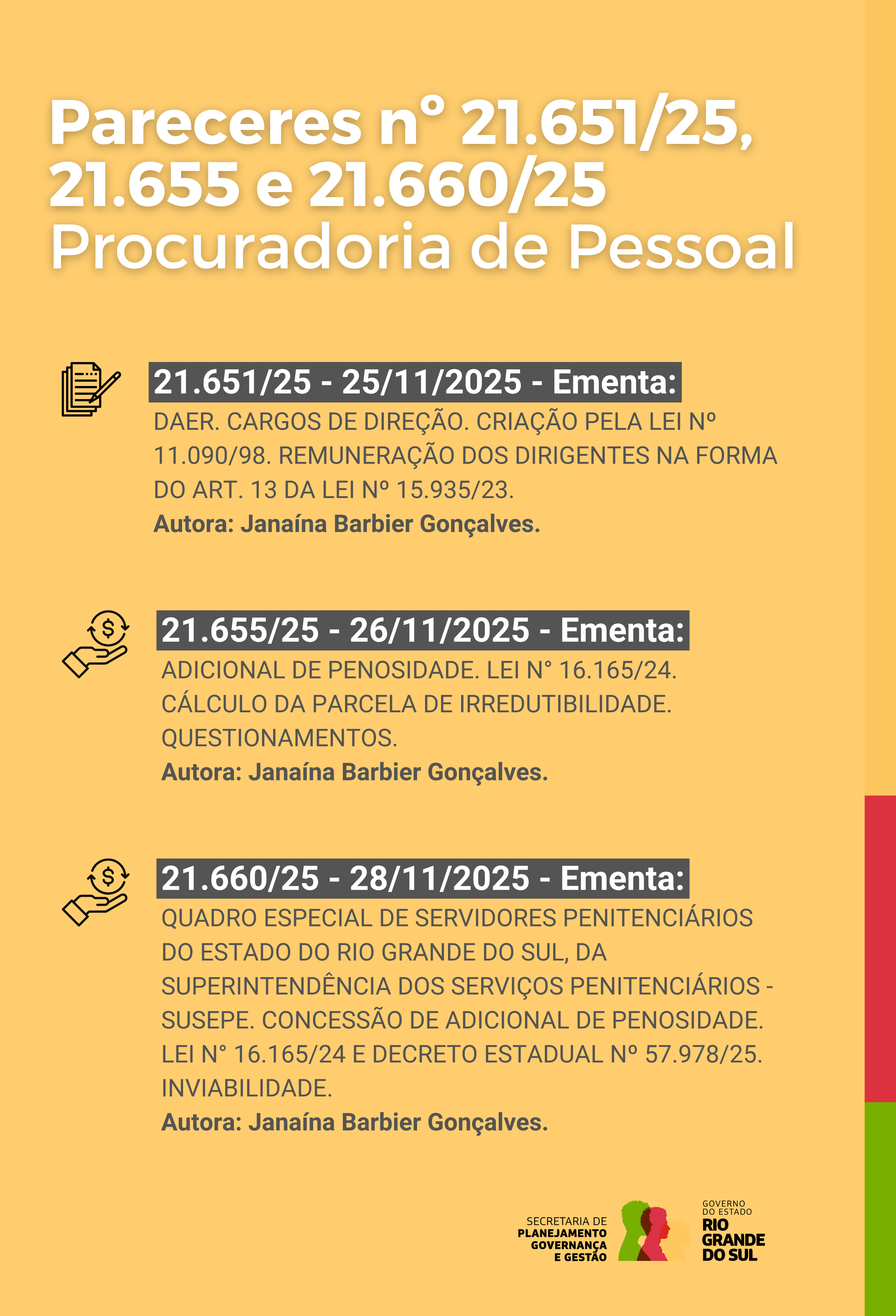 Parecer nº 21651.25, 21655.25 e 21660.25