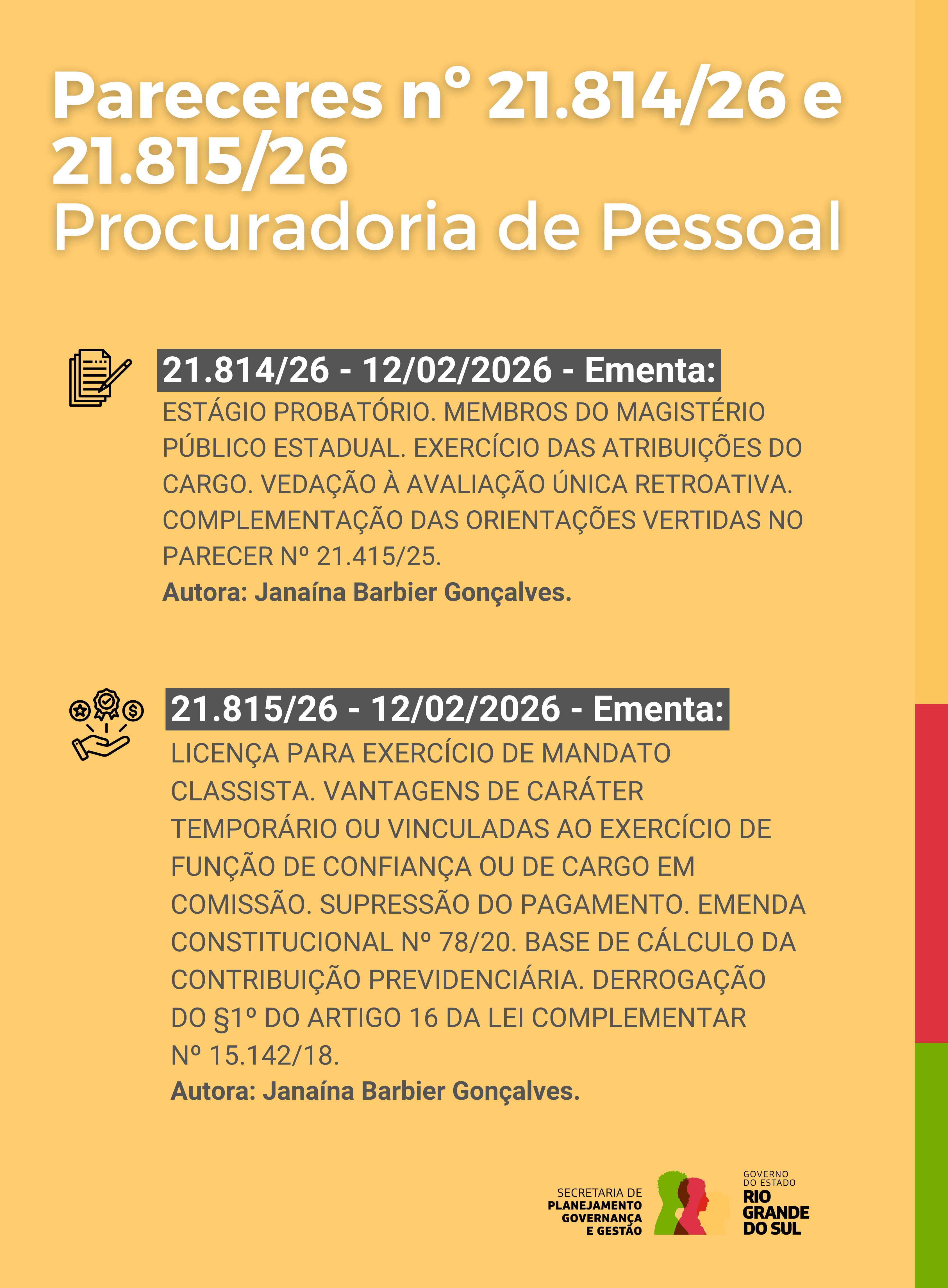 Pareceres nº 21.81426 e 21.81526